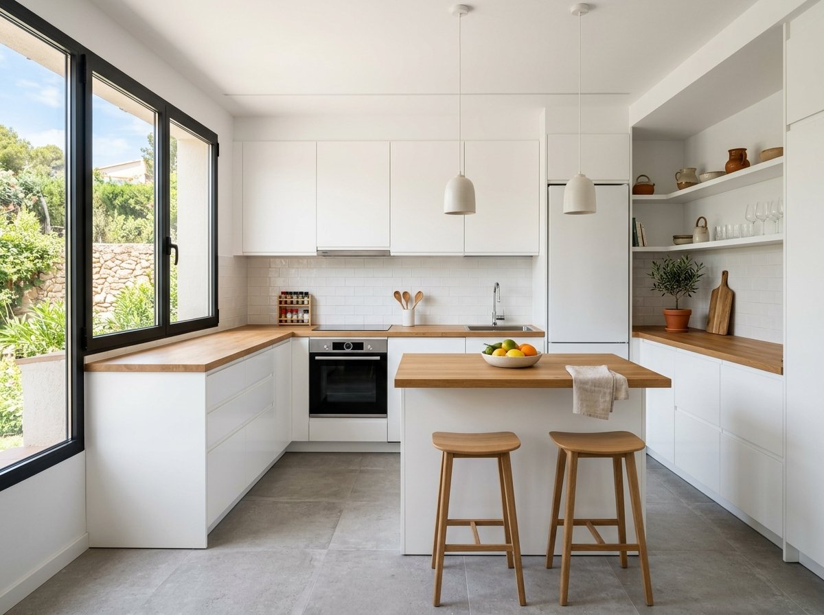 Reforma de cocina moderna con mobiliario duradero en Castellón